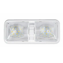 Universell Biltak Dubbelkupolljus för Husbilsvagn Marine RV 48 LED 12V 520LM Billjuslampa Vit Taklampa