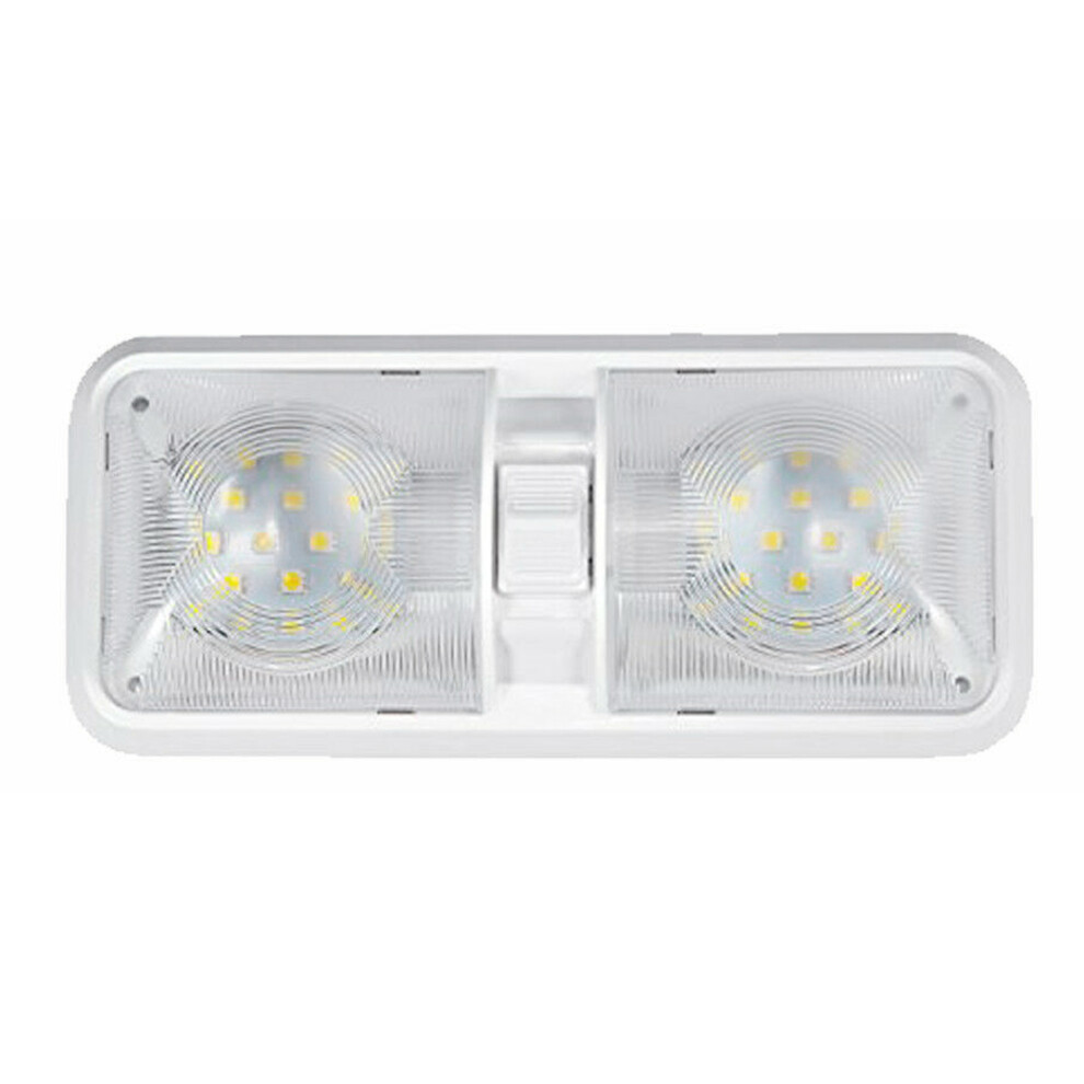 Universal Car Ceiling Double Dome For Trailer Marine Rv 48 Led 12V 520Lm Car Lamp Roof Lamp Light/White 6033875135670