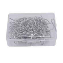 100 Pack Metal Curtain Hooks Drapery Hook Pins with Clear Box for Window Curtain, Door Curtain and Shower Curtain