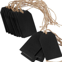 20Pcs Chalkboard Tags Hanging Wooden Chalkboard Signs , Hanging Chalkboard Labels,Message Tags, Black