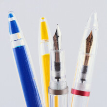 0.5mm Nib Fountain Pen with Eyedropper High Capacity Transparent Pens Office School Supplies for Student Writing Gifts Stationery Red