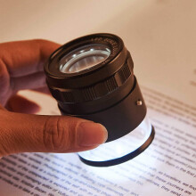 LED Scale Loupe 10X Illuminated Desktop Magnifier Metal Detachable Reticle Coated Optical Glass Lens Focus Adjustable A