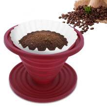 Pour Over Coffee Maker Collapsible Silicone Dripper for Travel Camping Hiking Reusable Filter Holder