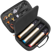 Wireless Microphone Case with 3 Slots, Velvet Padded Protection and Accessory Pockets for Travel