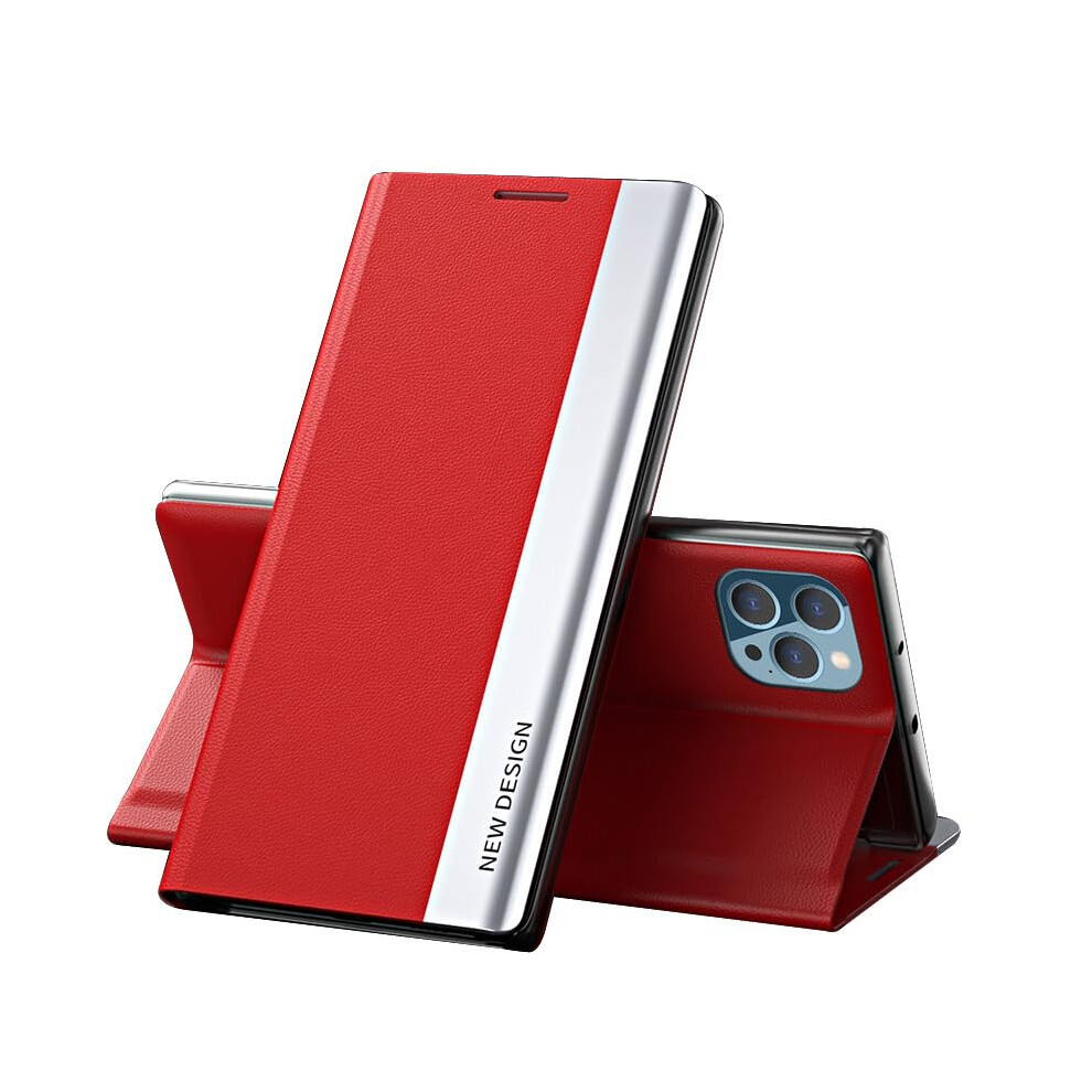 Magnetic Flip Pu Leather Wallet Case With Stand, Scratchresistant For Iphone 15 Pro Max Red 9169991066844
