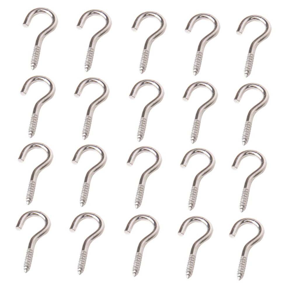 100Pcs Small Screw Hooks For Hanging Nickel Plated Self Tapping Long Eye Opening 9053599441380