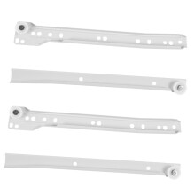 2 Pairs Heavy Duty White Steel Drawer Slide Rollers for Dressers Smooth Operation Easy Install