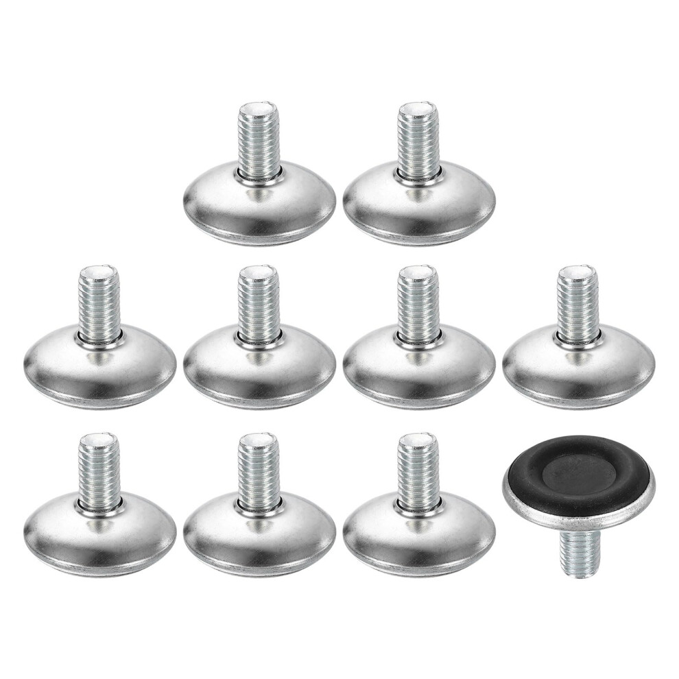 10Pcs M8 Thread Adjustable Furniture Leveling Feet With Nonslip Base For Table And Chair Legs, Black 9073542396291