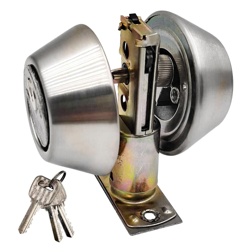 Double Keyed Deadbolt Lock With Knob, Satin Nickel Exterior Door Lock Set For Front Entry 9053599441809