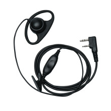 Two Way Radio Earpiece D Shape with Mic PTT for Baofeng Kenwood 2 Pin KType Radio Headset