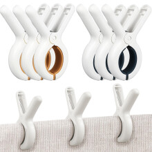 12 Pcs Windproof Beach Towel Clips with NonMarking Silicone Grip for Loungers Laundry Quilts