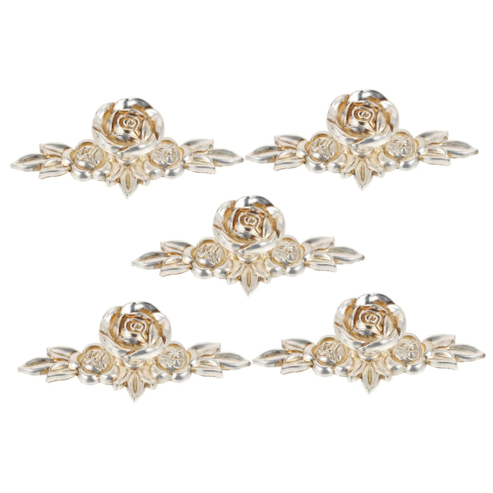 Vintage Floral Cabinet Knobs And Drawer Pulls, Zinc Alloy Wardrobe Handles, Set Of 5 9053599442103