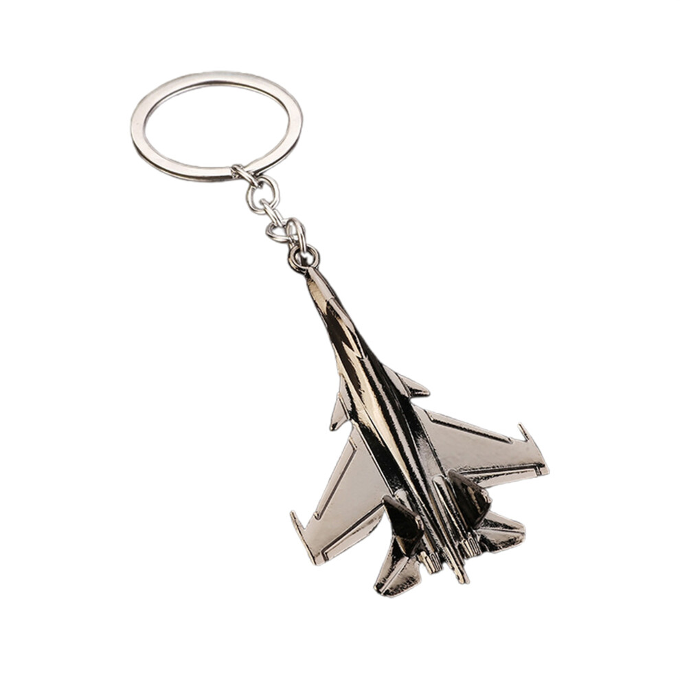 (12Cmx4cm, ) Airplane Keychains, Cool Portable Lightweight Hanging Pendant Keyring For Backpack Key Present Black 7356699819007