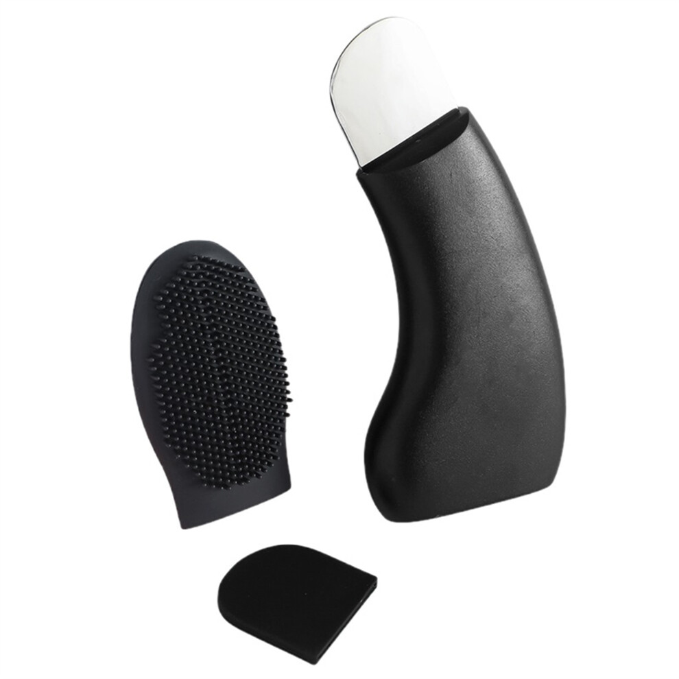 Black (10.5Cmx4.5cm, ) Silicone Face Brush, Manual Face Exfoliator Brush Skin Care Face Scrubber With Nose Head Remover