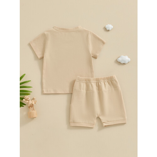 (6-12 Months, Khaki) Καλοκαιρινή στολή για 2 τεμαχίων 2