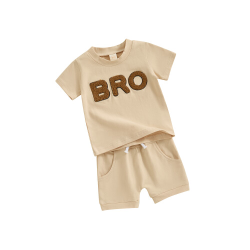 (12-18 Months, Khaki) Καλοκαιρινή στολή για 2 τεμαχίων