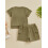 (3-6 Months, Army Green) Ensemble d'été 2 Couleur unie. 4