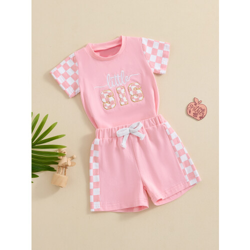 (12-18 Months, Pink) Σετ σορτς καλοκαιρινών με κορδόνι 2
