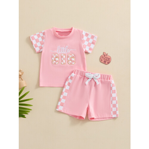 (12-18 Months, Pink) Σετ σορτς καλοκαιρινών με κορδόνι 1