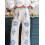 (L, Blue) Calças femininas largas, uso casual. 5