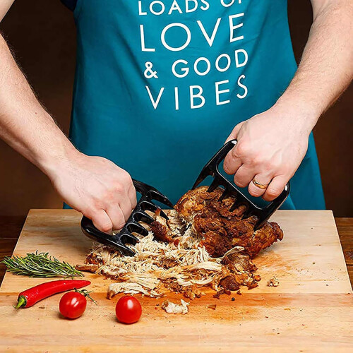 Meat Shredding Claws with UltraSharp Interlocking Blades, Heat Resistant BBQ Pulled Pork Shredders 1