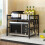 2 Tier Extendable Microwave Oven Rack Kitchen Storage Organiser Black 2