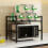 2 Tier Extendable Microwave Oven Rack Kitchen Storage Organiser Black 4