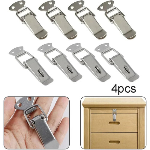 4Pcs Heavy Duty Toggle Latch with Lock, Iron Spring Loaded Clamp Catch for Boxes and Cabinets 2
