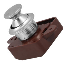 RV Cabinet Push Latch with Keyless Push Operation, Brown Compact Lock for RV Furniture Doors