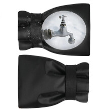 Outdoor Faucet Cover for Winter Freeze Protection Waterproof Insulated Hose Bib Sock White