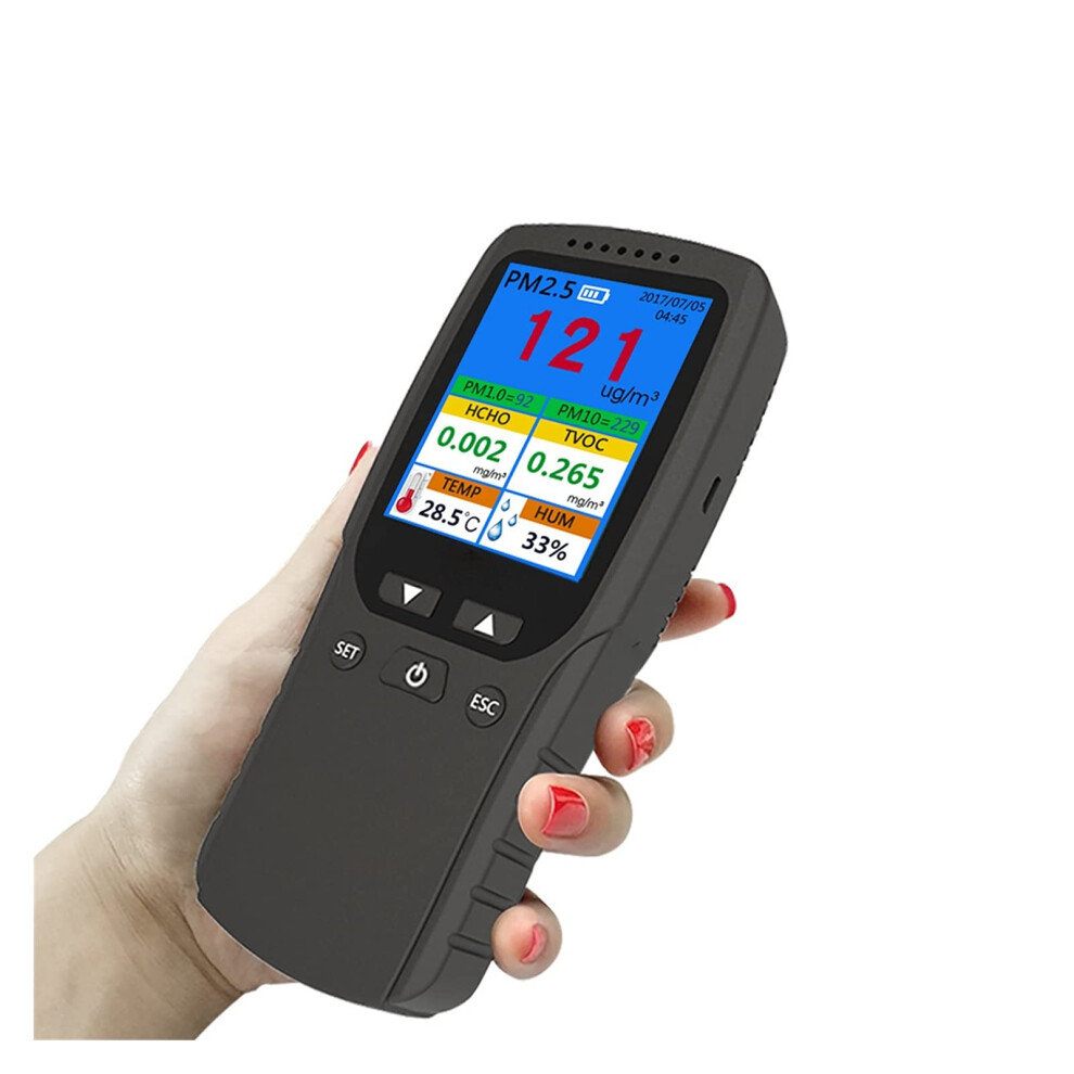 Air Quality Monitor With MultiâSensor Detection, Detects Pm2.5 Hcho Tvoc, Realtime Gas Detector For Home And Office 9073542224747