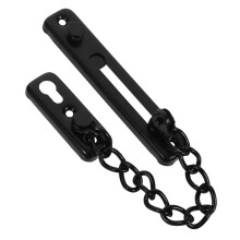 Black Stainless Steel Door Chain Lock for Apartment and Hotel Room Extra Security Barrier