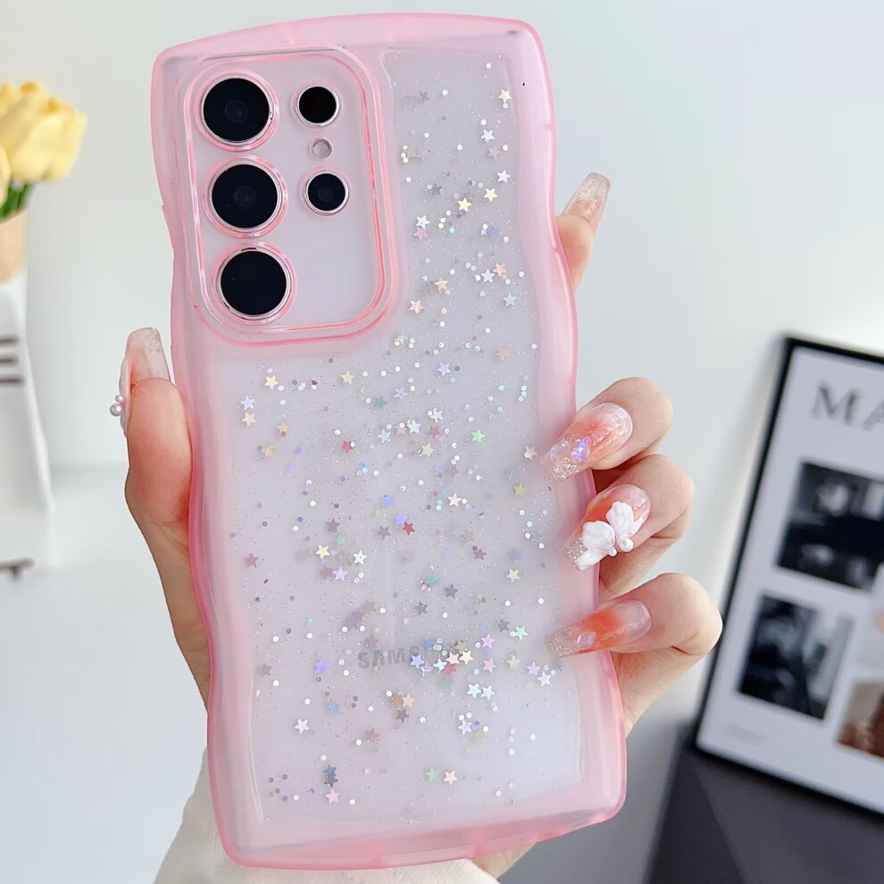 Glitter Clear Slim Shockproof Case With Precise Fit And Grip For Samsung Galaxy S24 Ultra Pink 9169991068626