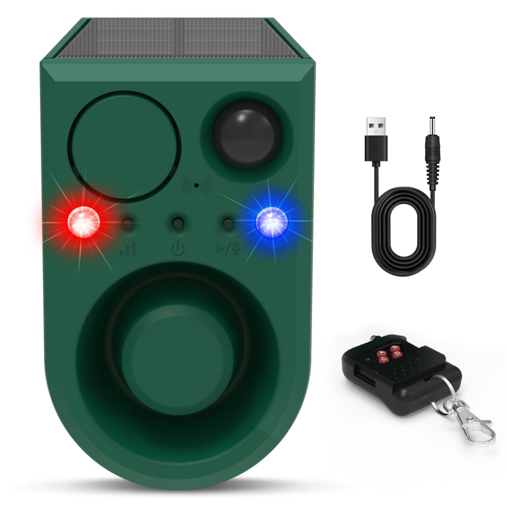 Outdoor Motion Sensor Alarm 129Db Solar Powered With Strobe Light 4 Modes For Home Farm Barn Security 9073542396697