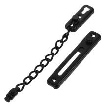 Black Stainless Steel Door Chain Lock for Apartments Hotels Extra Security Easy Install Privacy Latch