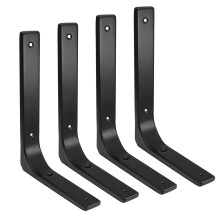 Wall Shelf Brackets 10 x 8 Inch Heavy Duty Floating Shelf Design Black Iron L Brackets 4 Pack