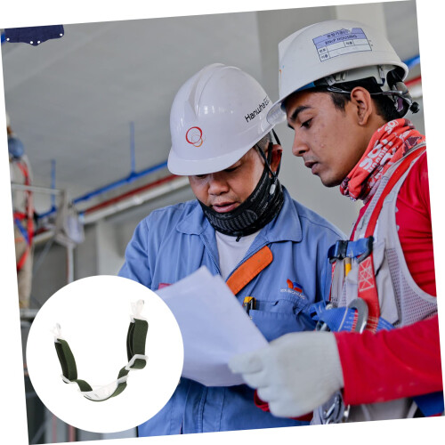 2pcs White Hard Hat Chin Strap with Comfortable Elastic Fit and Secure Helmet Hold for Construction 1