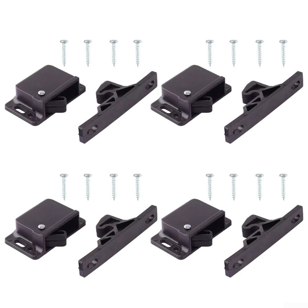 Rv Cabinet Latch And Drawer Catch Safety Lock Set, Abs Side Install, Secure Closure, 4 Pack Black 9771547119616