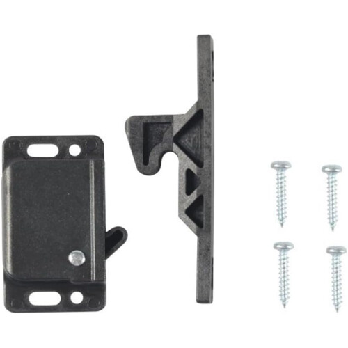 RV Cabinet Latch and Drawer Catch Safety Lock Set, ABS Side Install, Secure Closure, 4 Pack Black 1