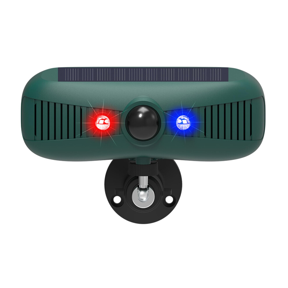 Solar Motion Sensor Alarm With 129Db Siren, Red Blue Strobe, Ip55 Waterproof Ultrasonic Detector 9092120866773