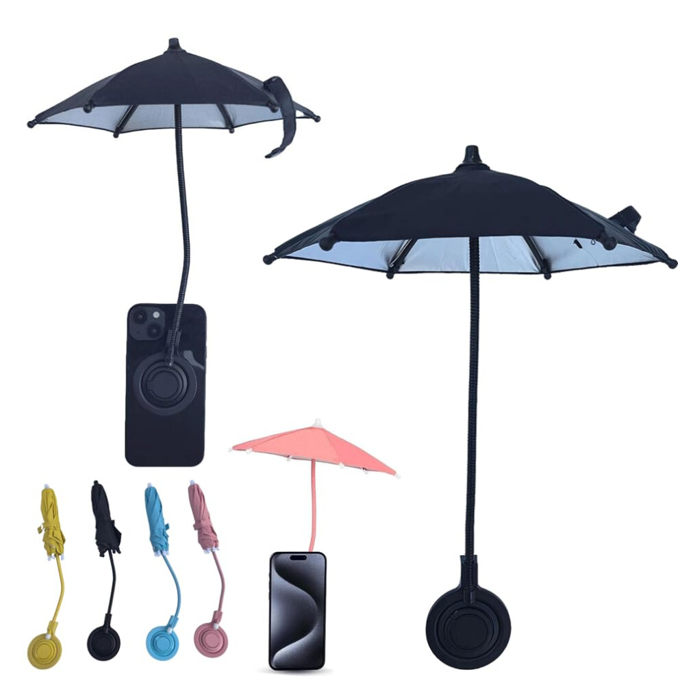 Magnetic Phone Sunshade Umbrella With Antiglare Heatreducing Canopy, 360 Rotatable Suction Stand 9169991069319