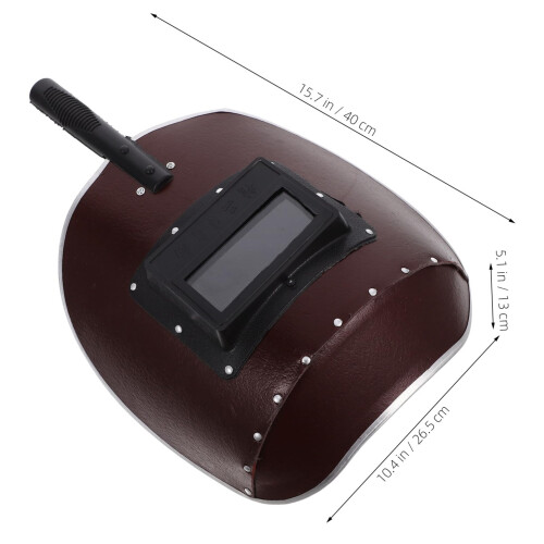 Handheld Welding Shield Vulcanized Fibre Coffee Color for Cutting Grinding Workshop Use 2