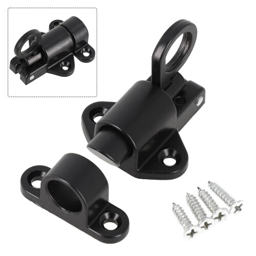 Spring Loaded Door Latch with Pull Ring, Automatic Aluminum Alloy Gate Lock, CorrosionResistant 1