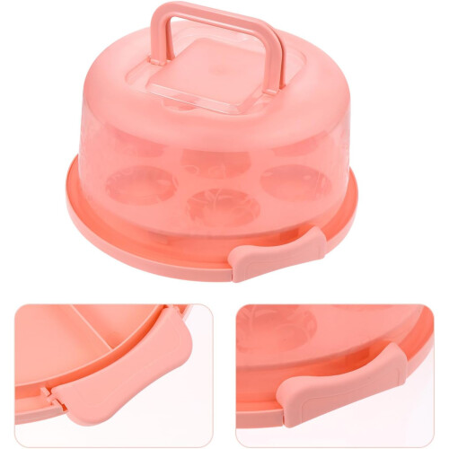Cake Carrier with Secure Locking Lid and Handle, Reusable Plastic Cake Storage Container for Parties 1