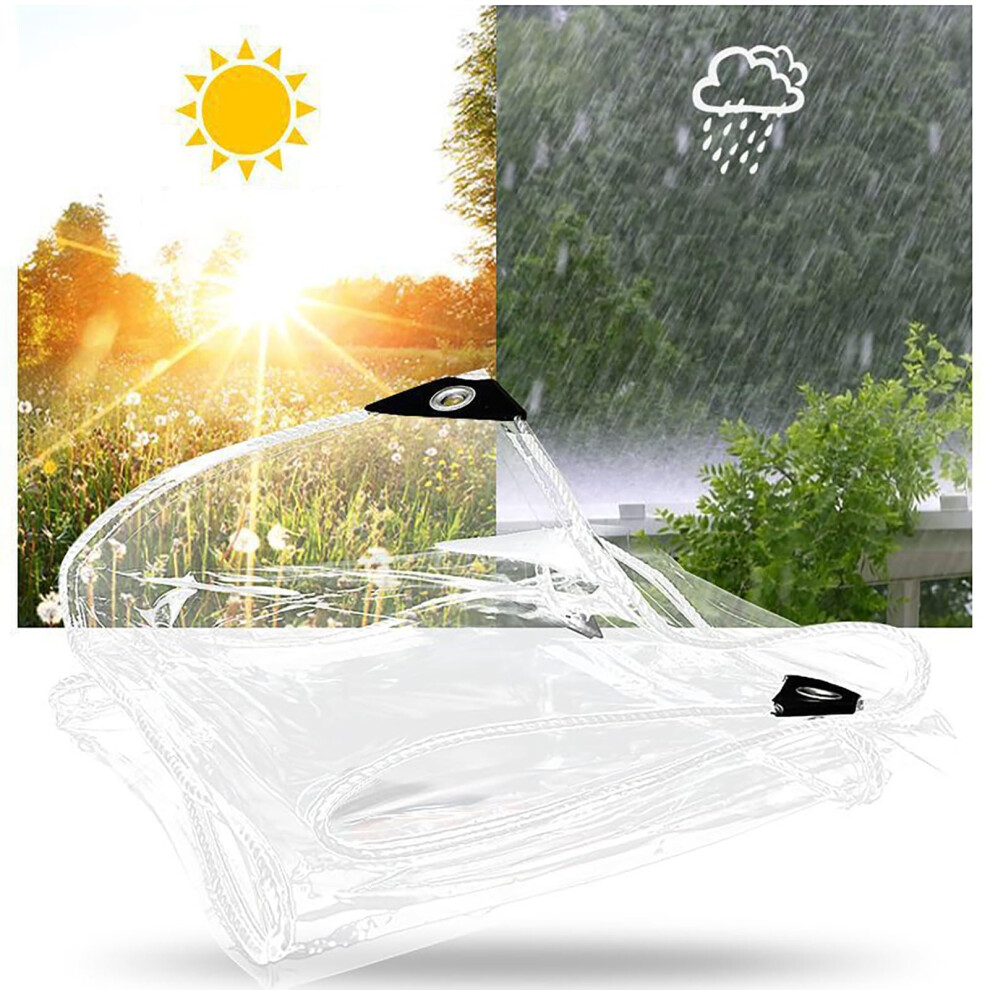 Clear Pvc Tarpaulin 1.6X4m Waterproof Heavy Duty Outdoor Tarp With Eyelets For Garden And Greenhouse 9053599445630