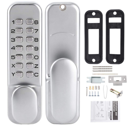 Mechanical Combination Lock Keyless Coded Door Lock Weatherproof Durable Zinc Alloy Battery‑ Security