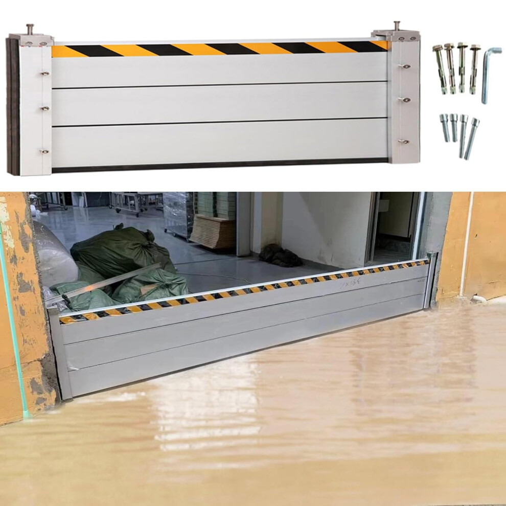 Flood Barrier Aluminum Flood Gate 10Ft Reusable Board For Garage Door, Home, Basement Protection 9174973020578