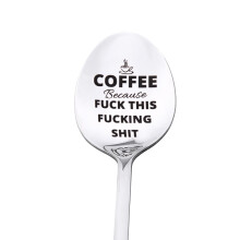 Engraved Coffee Spoon with Humorous Design for Friends Couples Birthday and Christmas Gift