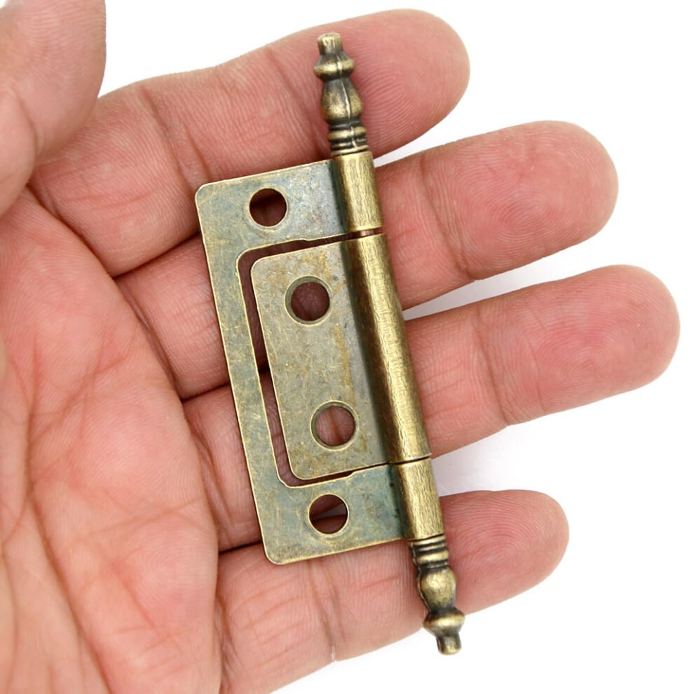 4 Pcs Antique Brass Hinges Vintage Brass Finish For Wooden Boxes Jewelry Cases Cabinets 2In 9174973020851