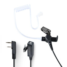 Two Way Radio Earpiece with Clear Acoustic Tube PTT Mic Headset for Kenwood Walkie Talkie Security